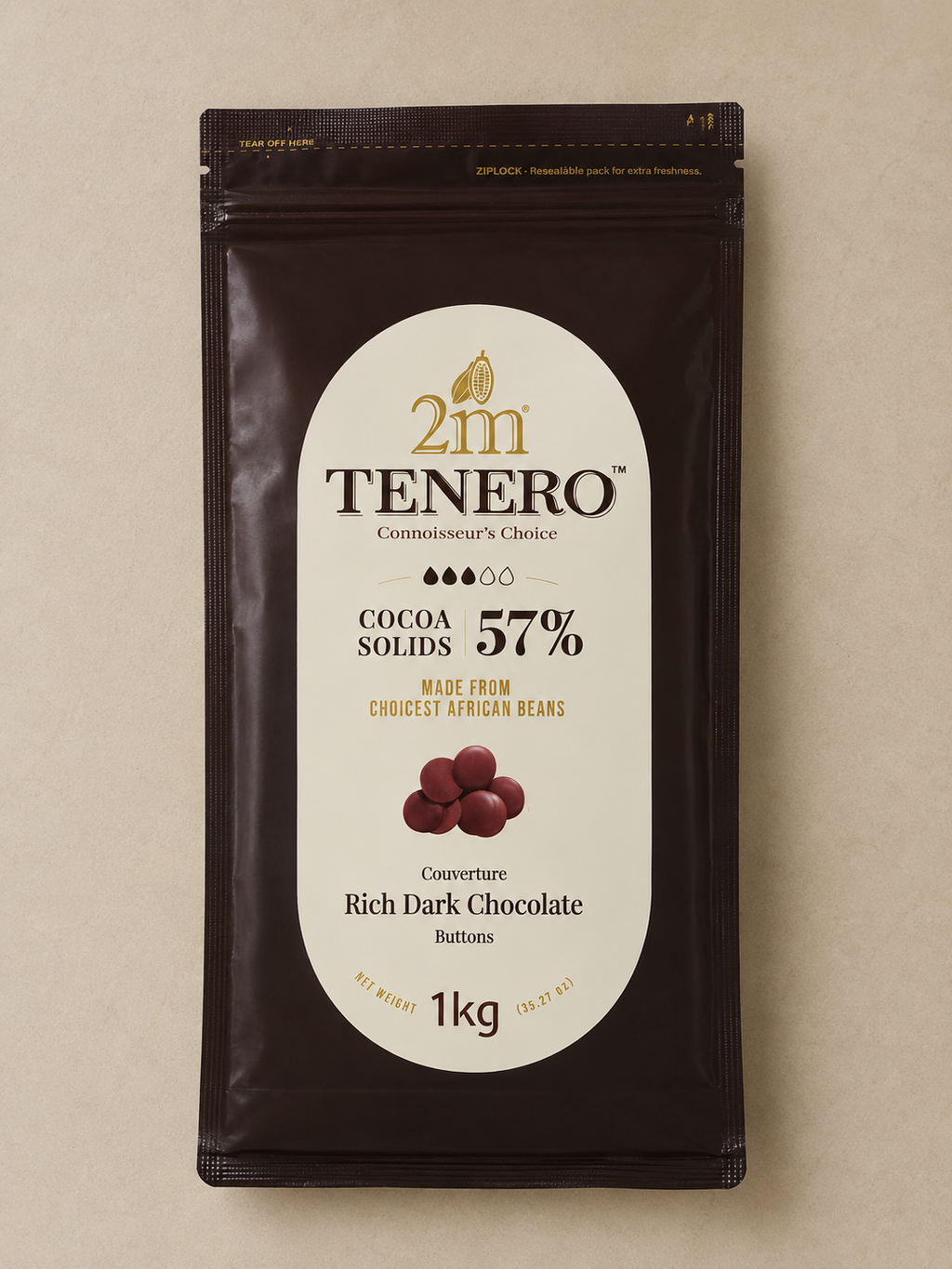 TENERO RICH DARK CHOCOLATE BUTTONS