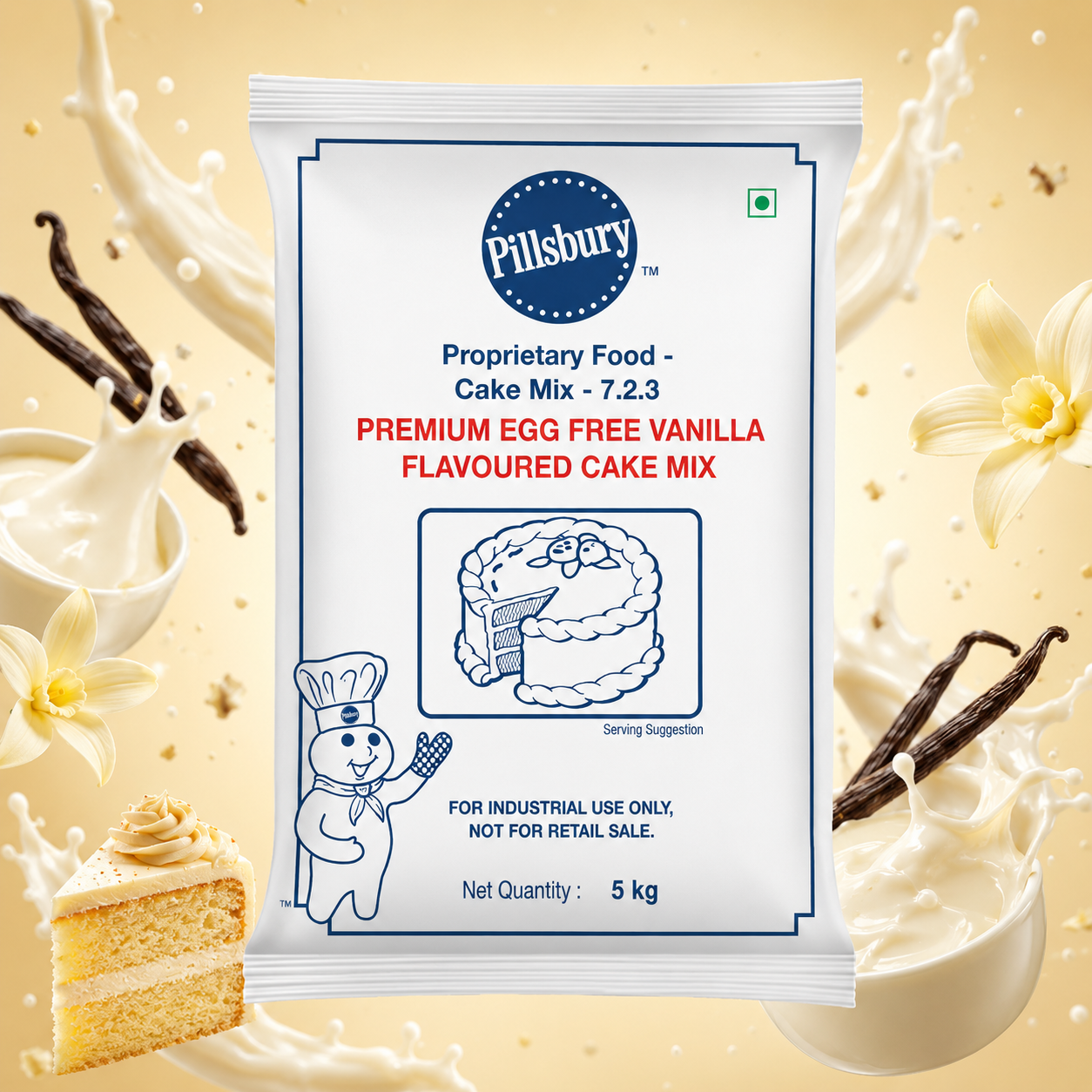 PILLSBURY PREMIUM EGG FREE VANILA FLAVOURED CAKE MIX