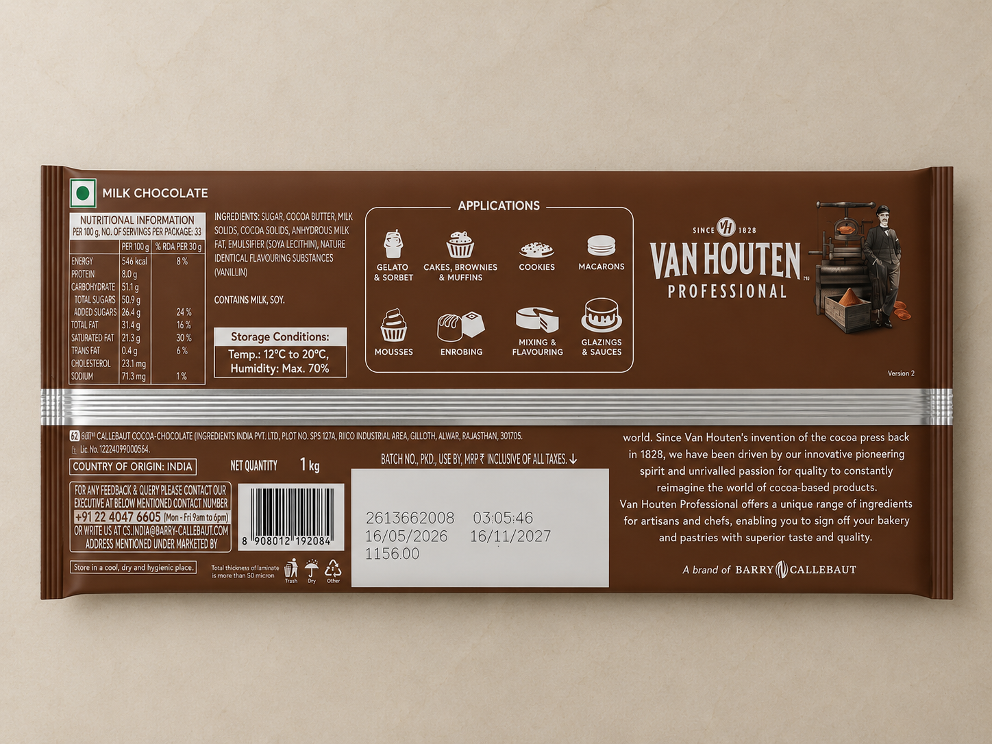 VAN HOUTEN PROFESSIONAL SIGNATURE MILK CHOCOLATE