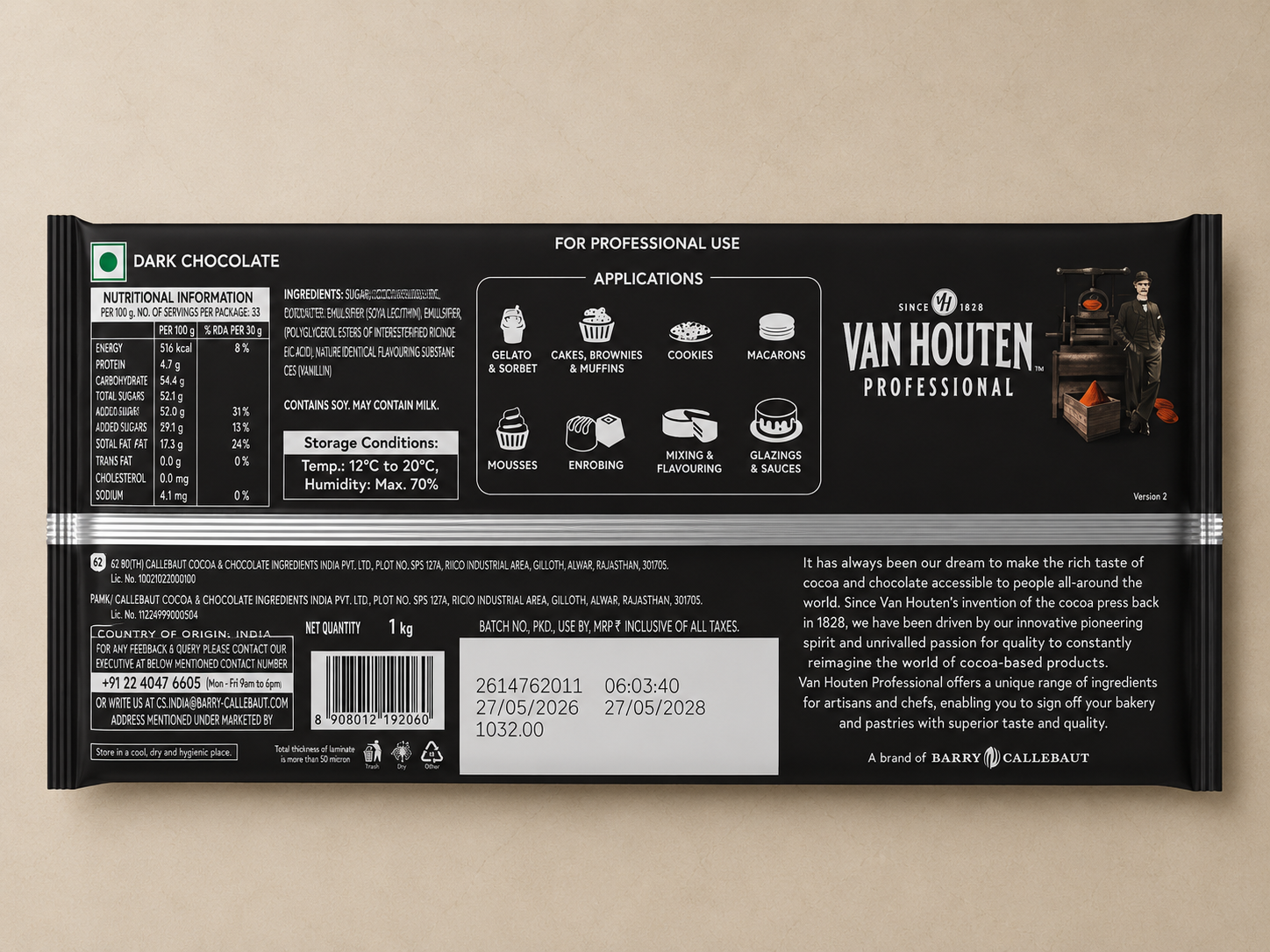 VAN HOUTEN PROFESSIONAL SIGNATURE DARK CHOCOLATE