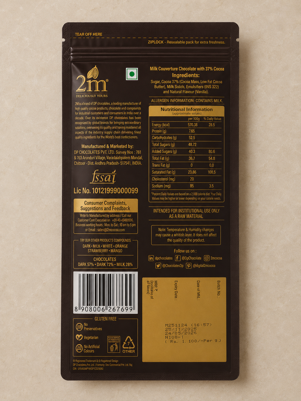 TENERO CARAMEL CREAMY CHOCOLATE BUTTONS