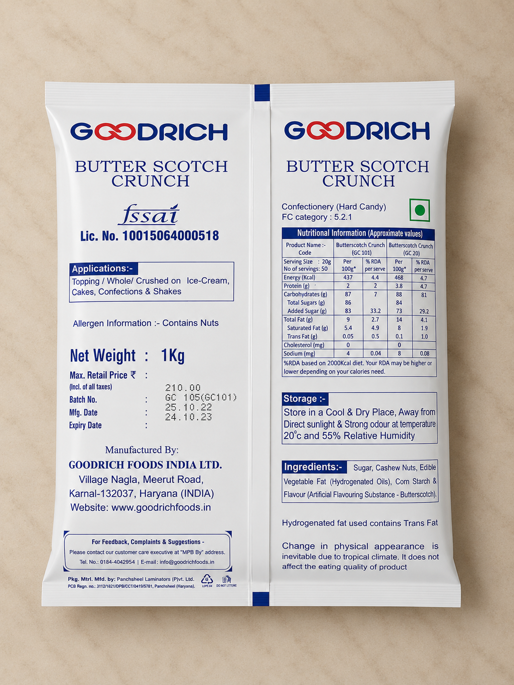 GOODRICH BUTTERSCOTCH CRUNCH