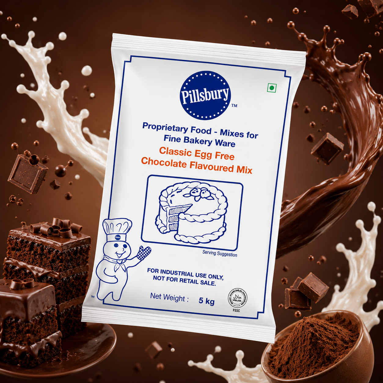 PILLSBURY CLASSIC EGG FREE CHOCOLATE FLAVOURED MIX