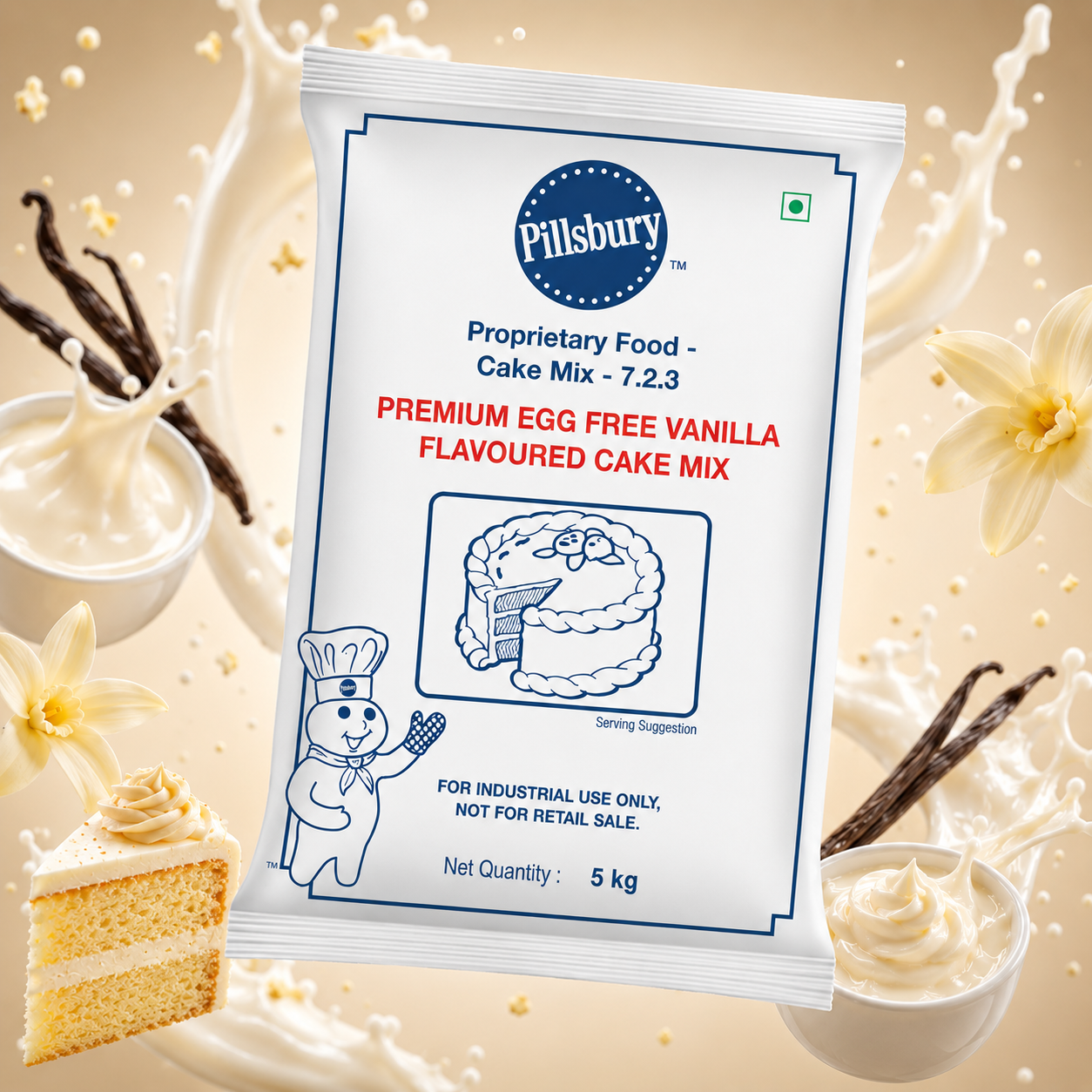 PILLSBURY PREMIUM EGG FREE VANILA FLAVOURED CAKE MIX